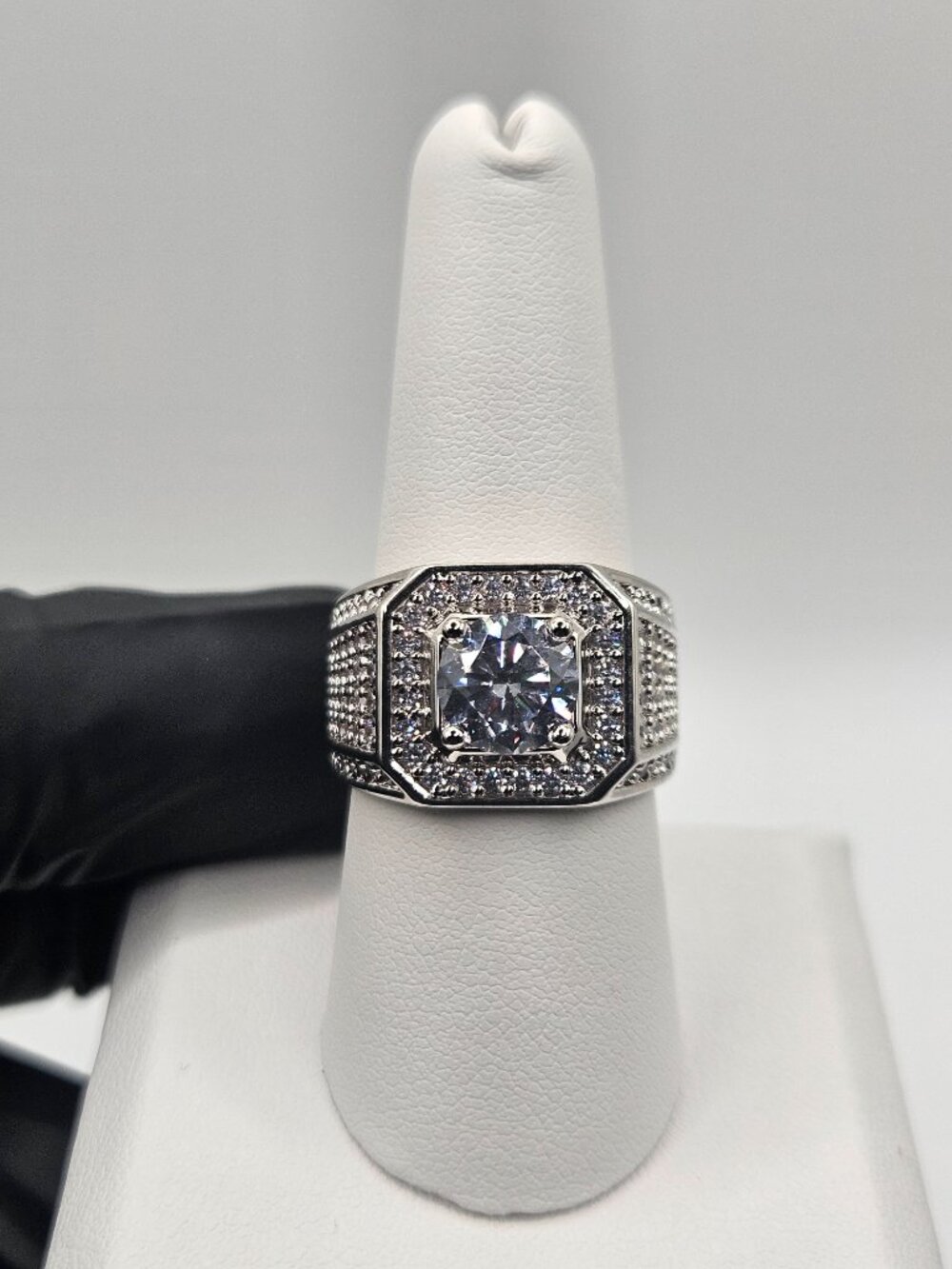 Mens 2ct Cubic Zirconia Iced Out Ring Size 8